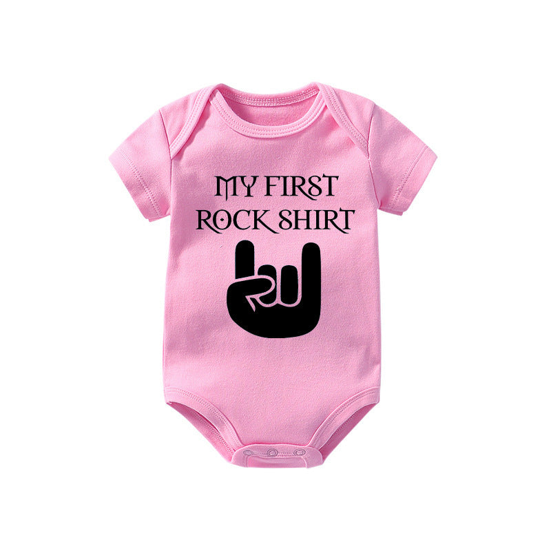 Little Rockstar Letter Romper – 100% Cotton Comfort for Your Mini Legend