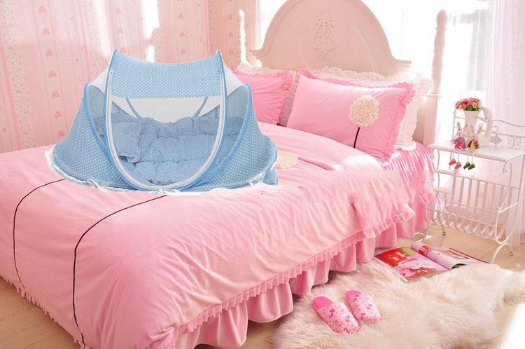 Foldable Baby Bed Net With Pillow – 2-Piece Set