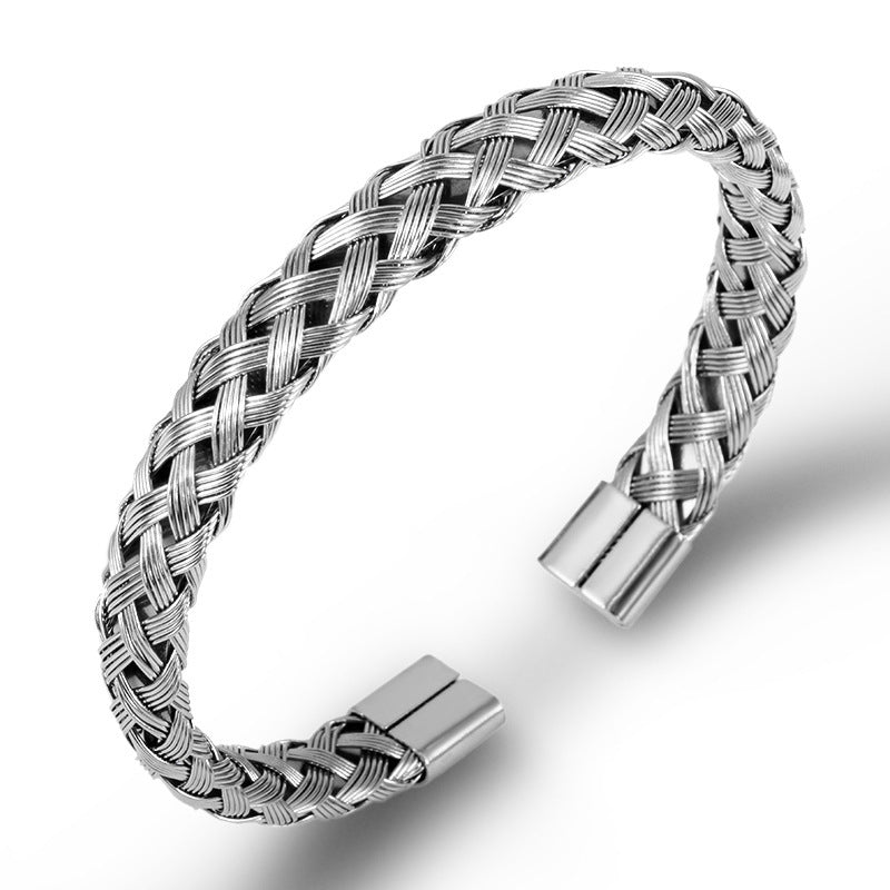 Creative Roman Digital Titanium Steel Bracelet & Ring Set