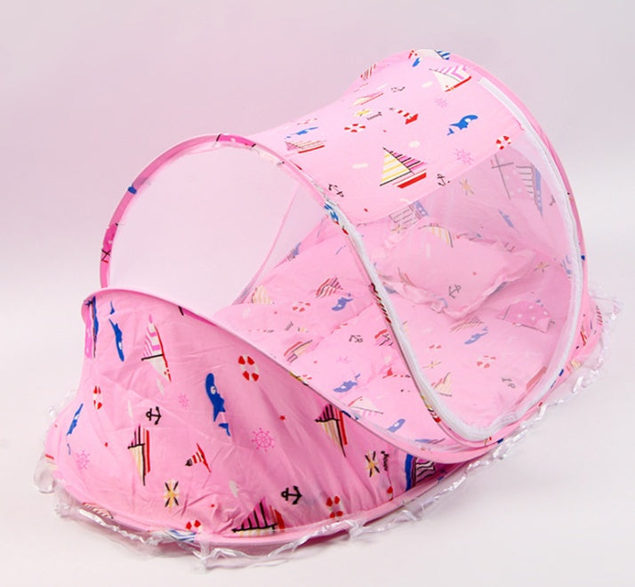 Foldable Baby Bed Net With Pillow – 2-Piece Set