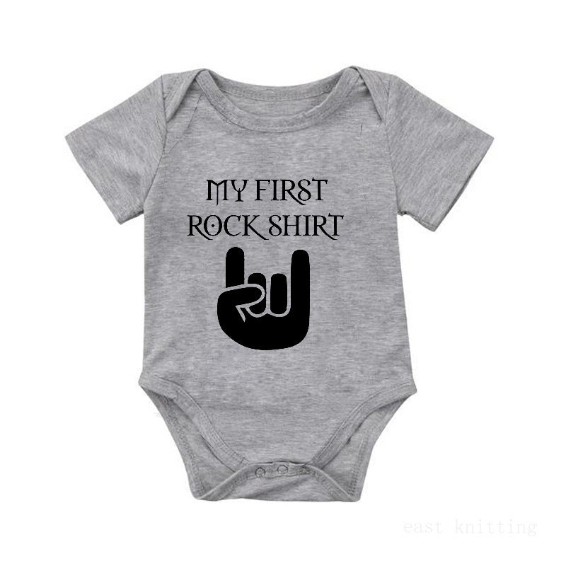 Little Rockstar Letter Romper – 100% Cotton Comfort for Your Mini Legend
