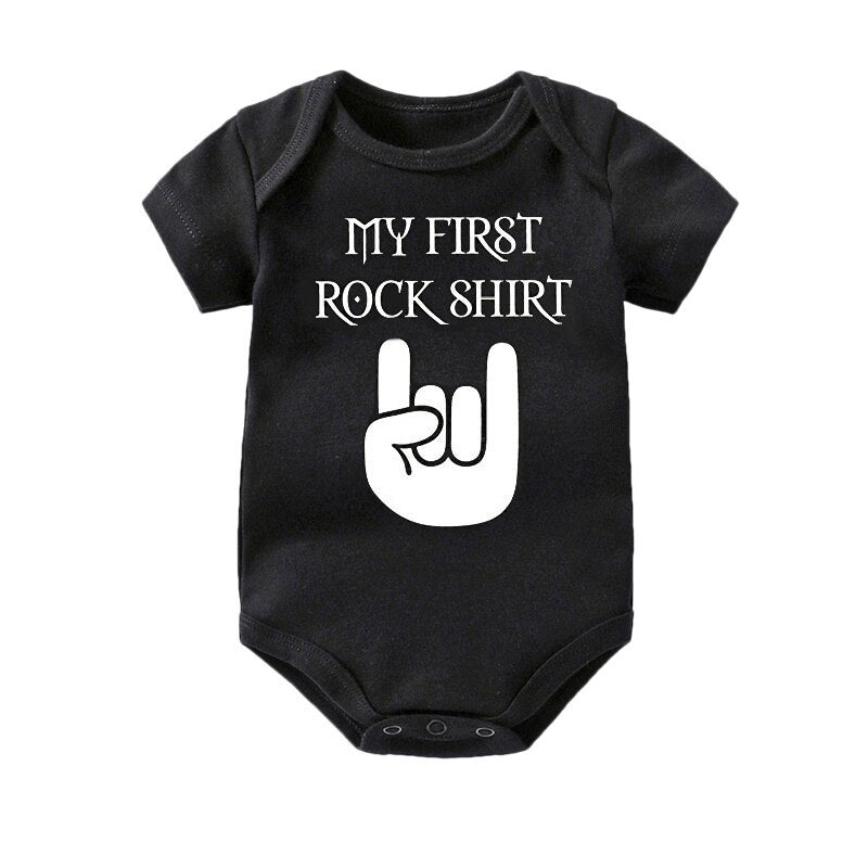 Little Rockstar Letter Romper – 100% Cotton Comfort for Your Mini Legend