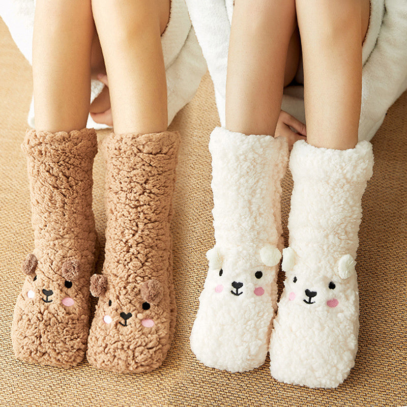 Ultra-Cozy Winter Socks: Velvet Warmth, Cute Design & Non-Slip Comfort!