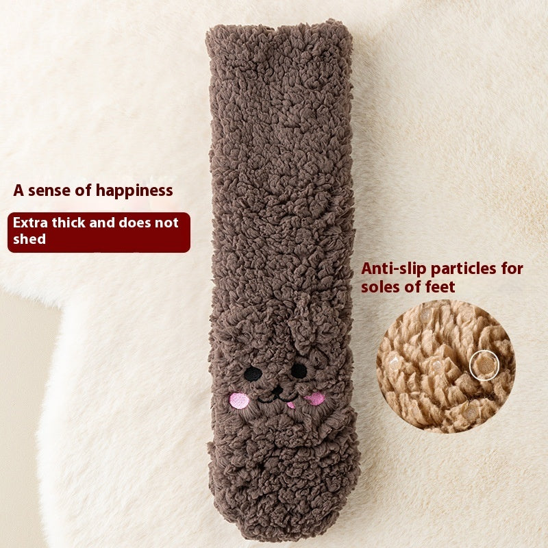 Ultra-Cozy Winter Socks: Velvet Warmth, Cute Design & Non-Slip Comfort!