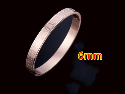 Creative Roman Digital Titanium Steel Bracelet & Ring Set