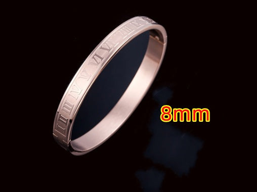 Creative Roman Digital Titanium Steel Bracelet & Ring Set