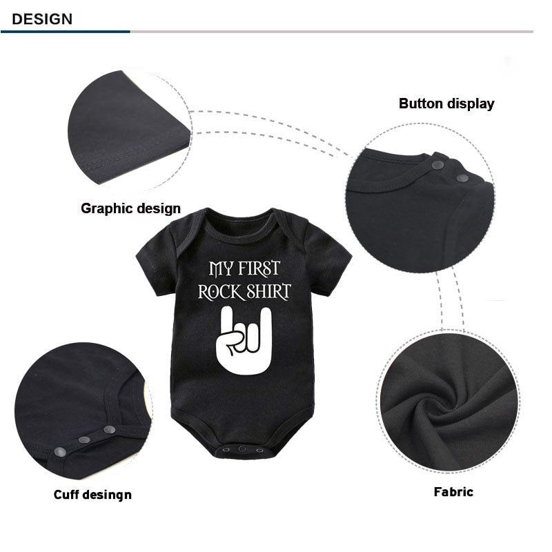 Little Rockstar Letter Romper – 100% Cotton Comfort for Your Mini Legend