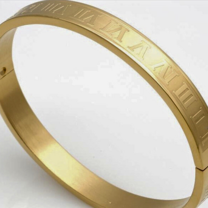 Creative Roman Digital Titanium Steel Bracelet & Ring Set