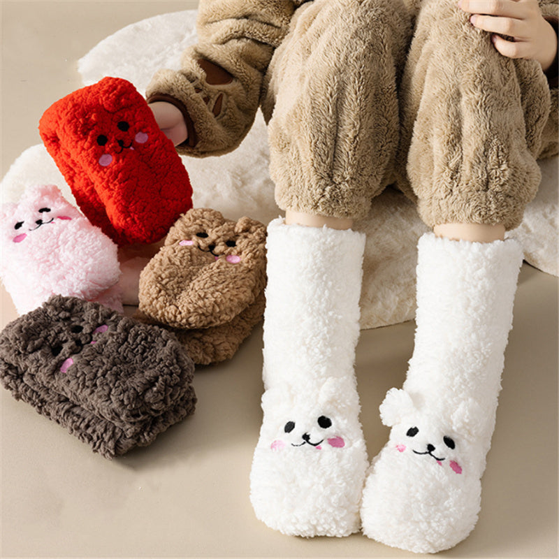 Ultra-Cozy Winter Socks: Velvet Warmth, Cute Design & Non-Slip Comfort!