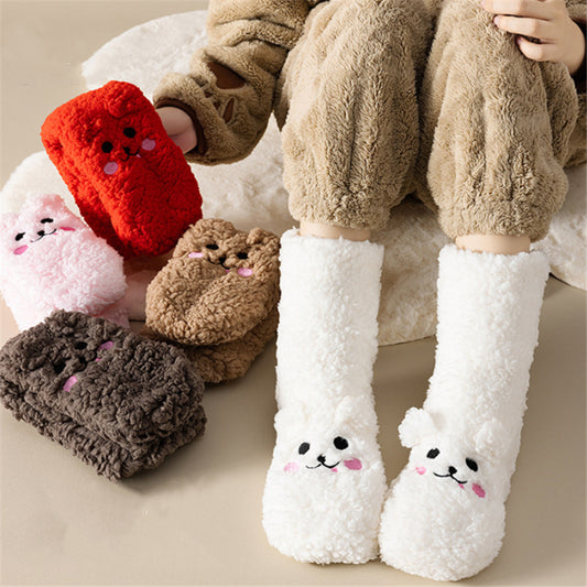 Ultra-Cozy Winter Socks: Velvet Warmth, Cute Design & Non-Slip Comfort!
